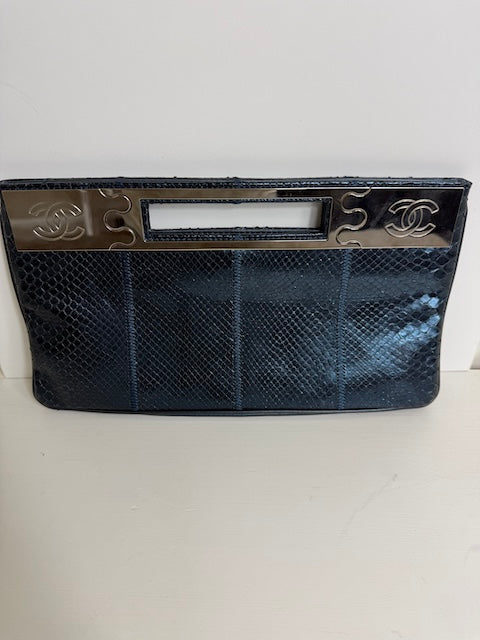 Vintage Chanel snakeskin clutch
