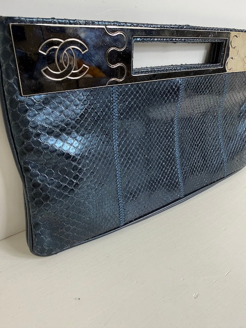 Vintage Chanel snakeskin clutch
