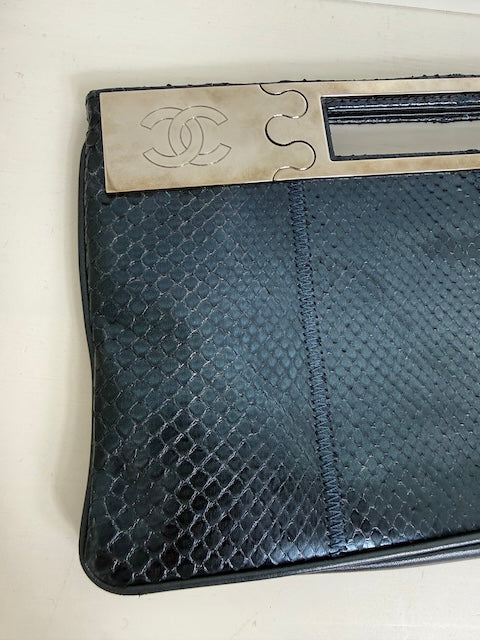 Vintage Chanel snakeskin clutch
